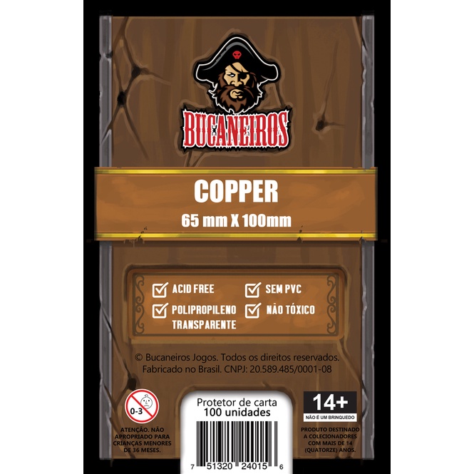 Sleeves Copper - Bucaneiros - 7 Wonders - 100u (65x100mm)
