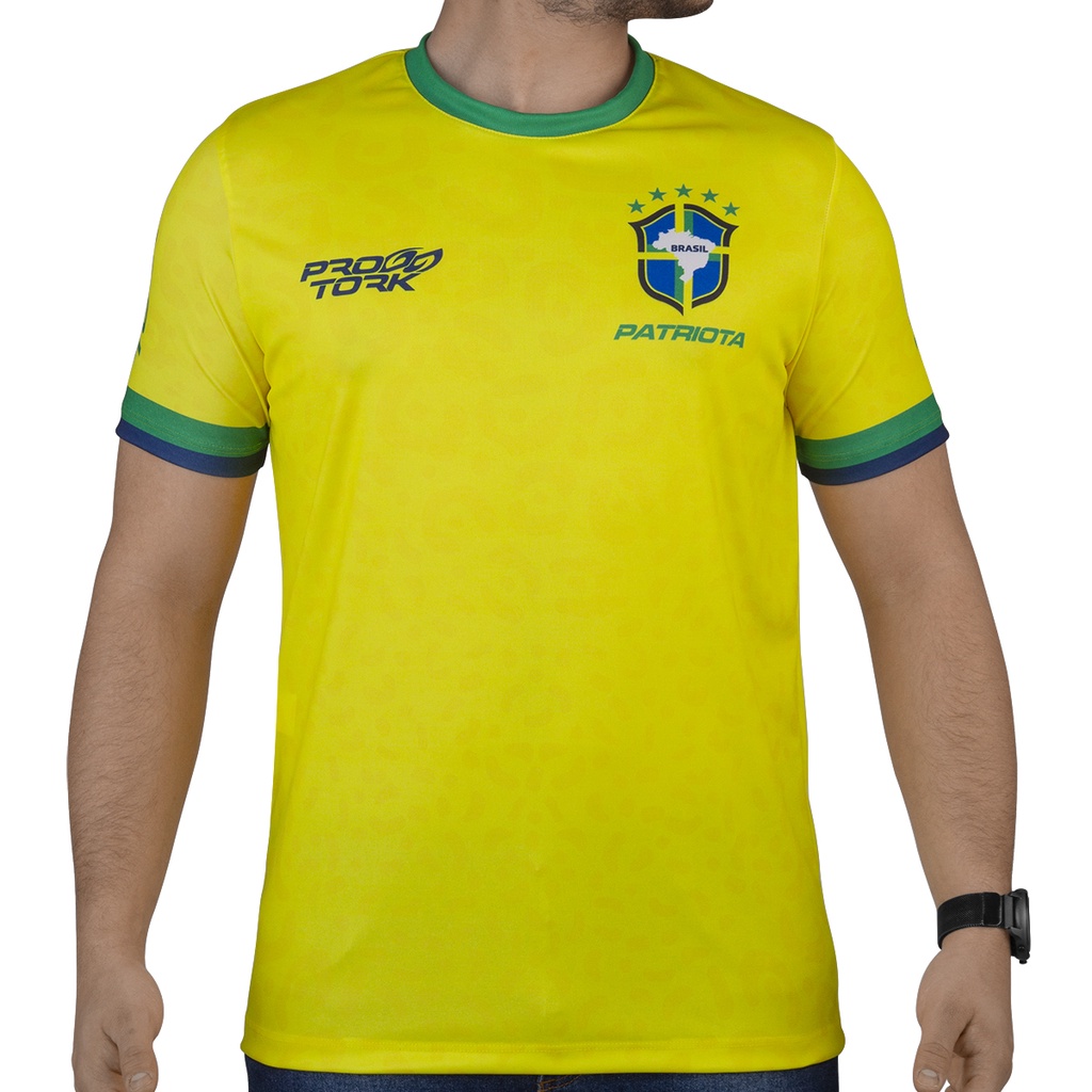 Detalhes do Camiseta Camisa Casual Masculina Pro Tork Bandeira Do Brasil 2022 Patriota