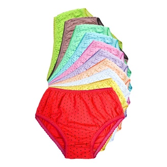 Kit 8 Calcinhas Infantil 100% Algodão Elástico Bolinha Confortável 4 a 9 anos