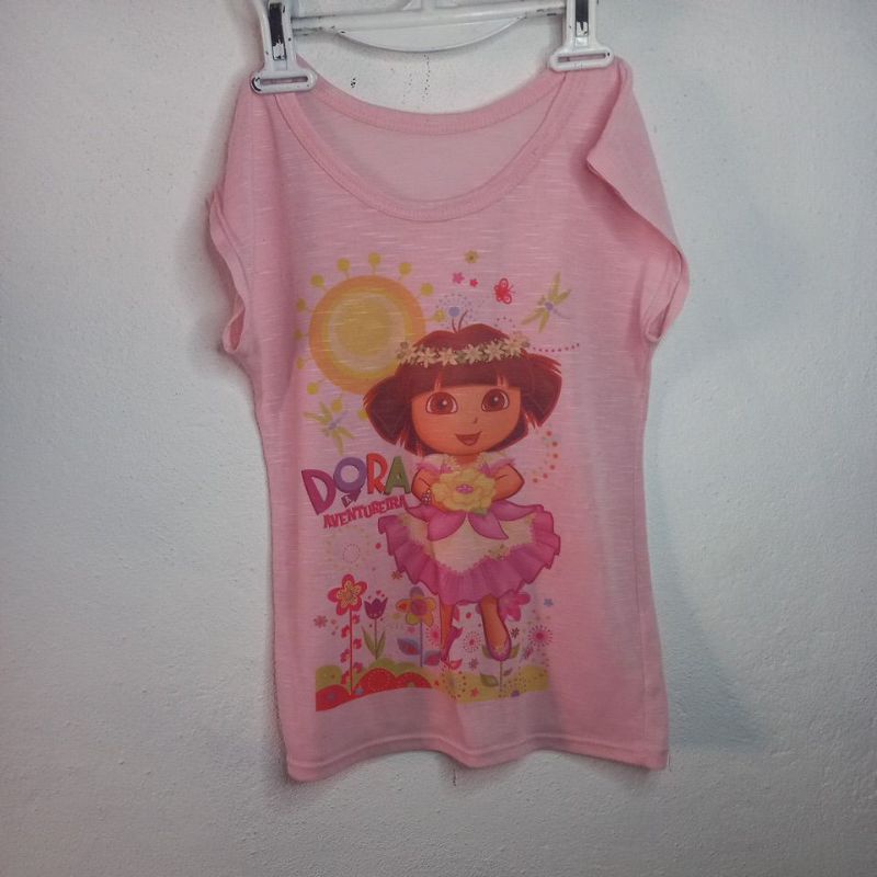 Blusa rosa dora aventureira infantil rosa