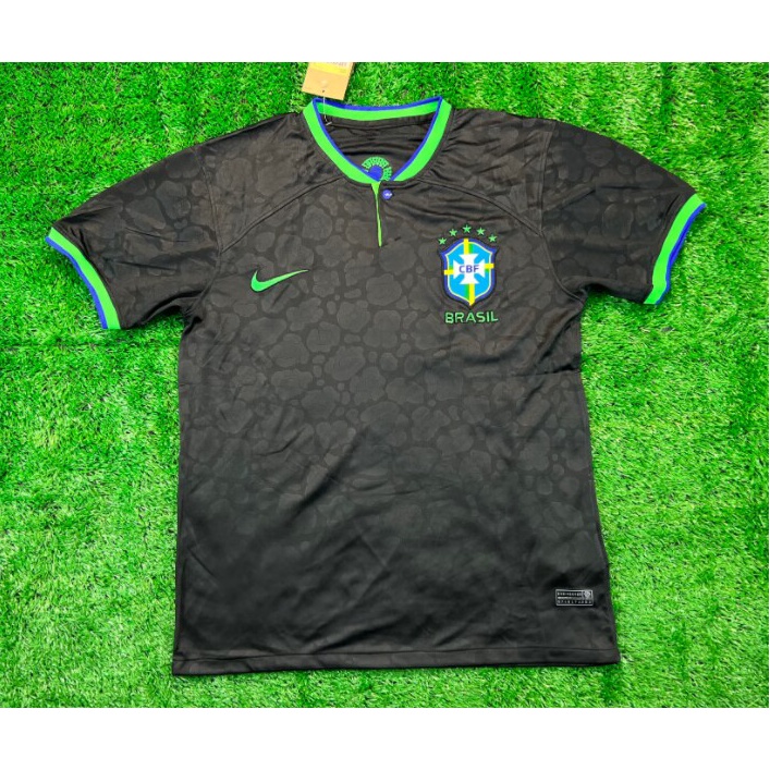 Camisa Brasil - Preta logo Verde