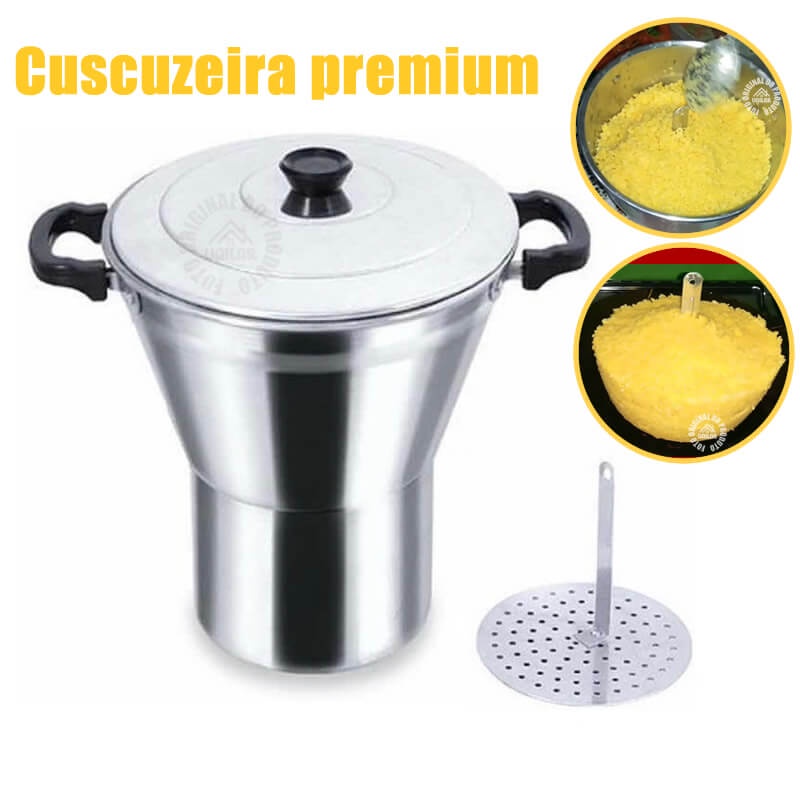 Cuscuzeiro 16 cm cuscuz nordestino - 2,5 Litros - De Alumínio Panela Cuscuzeiro Médio aluminio