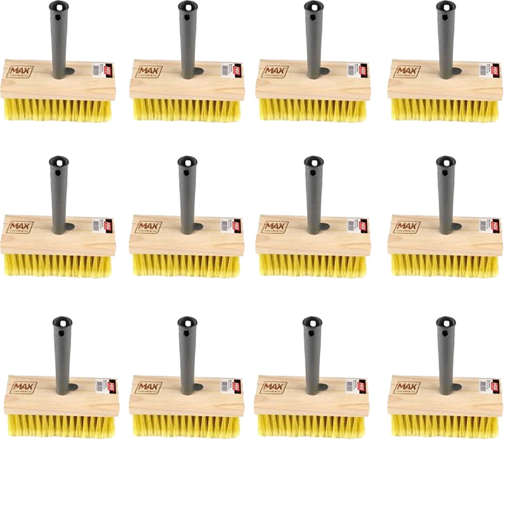 Kit 12 unidades Broxa Madeira Grande 19cmx7,6cm Max