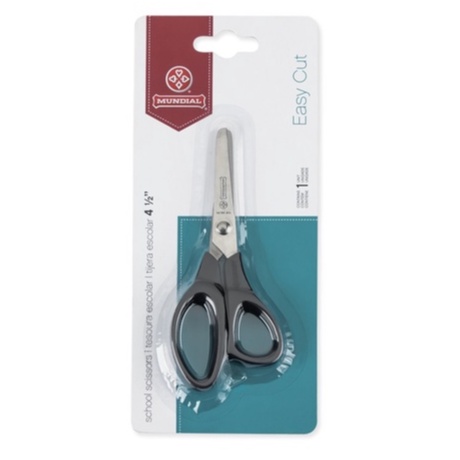 Tesoura Mundial Escolar Easy Cut Preta - 11,4cm 167BK 4.1/2