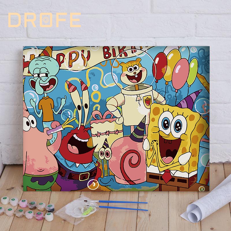 DROFE 【 40 * 50cm Sem Moldura 】 Série Anime Pintura DIY Por Números Tinta Acrílica A Óleo Arte De Parede Imagem Decoração De Casa Presente De Ano Novo