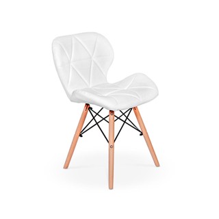 Cadeira Charles Eames Eiffel Slim Wood Estofada