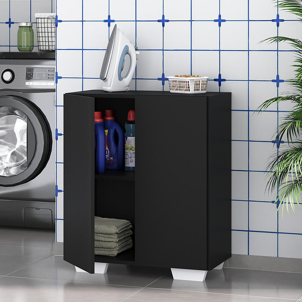 Armário Lavanderia com 2 Portas Multimóveis MP5023 Preto/Branco em Oferta na Shopee