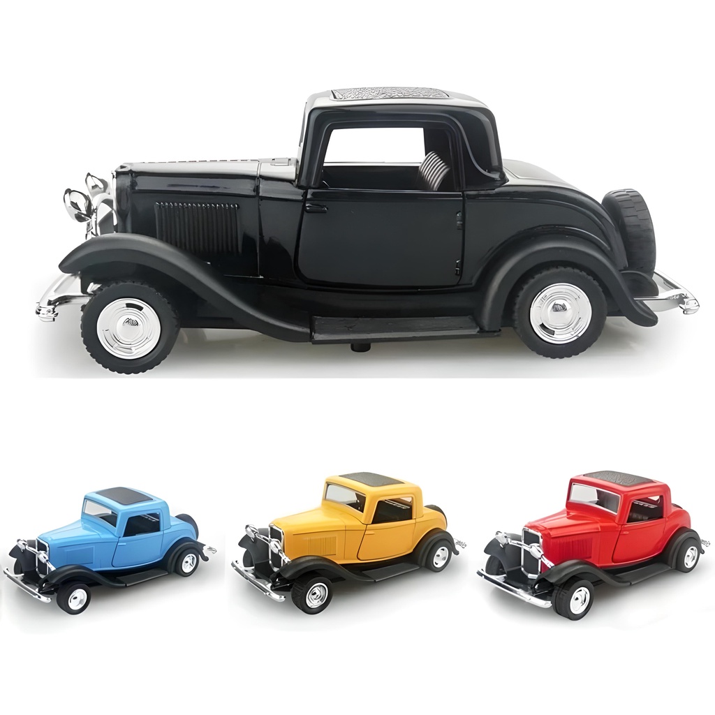 Carrinho De Ferro Miniatura Abre Porta, Camionete, Carro sedan, Carro Antigo