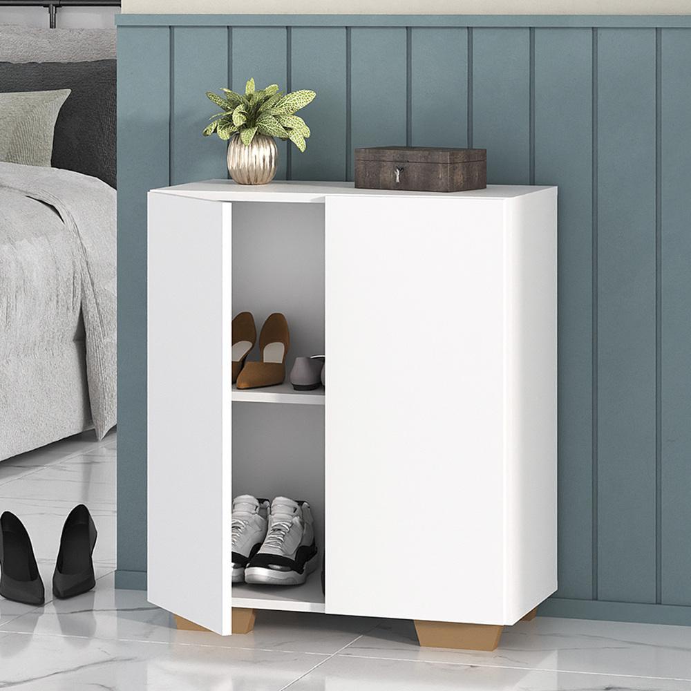 Sapateira 2 Portas Nina Multimóveis Branca/Natural em Oferta na Shopee