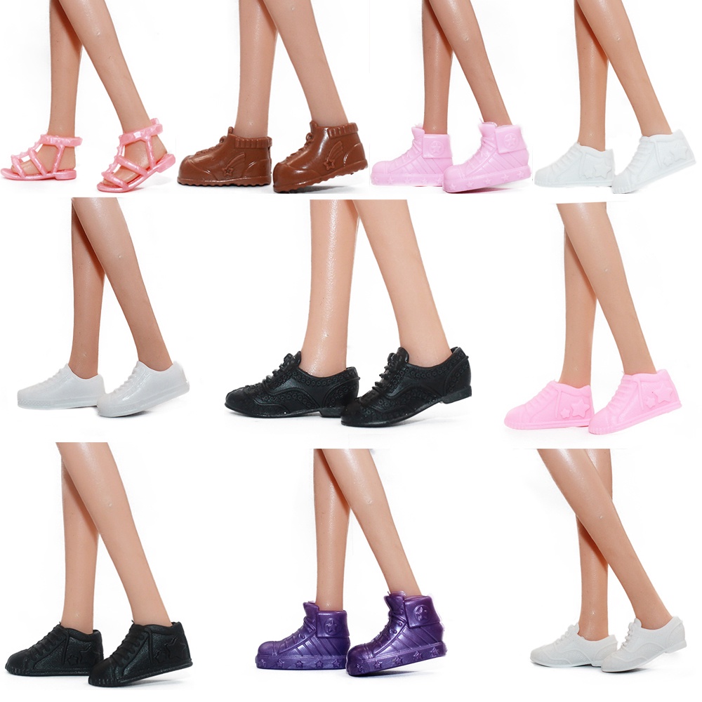 Sapatos de Pés Retos Para Bonecas Kit com 5 ou 10 Pares Sapatos Sandália Tênis Bota Rasteirinha Chinelo - Sheilinha Confecção