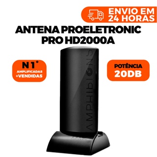 Antena Digital Hdtv 20db UHF/VHF Bivolt Full Hd Interna/Externa Proeletronic em Oferta na Shopee