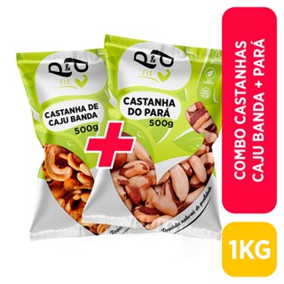 Castanha de Caju + Castanha do Pará Inteira - P&P Combo 1Kg