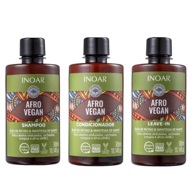 Inoar Afro Vegan - Kit 3 Produtos 300ml - Beauty