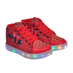 Bota Infantil Com Led Personagem Menino Homem Aranha Mega Promoção