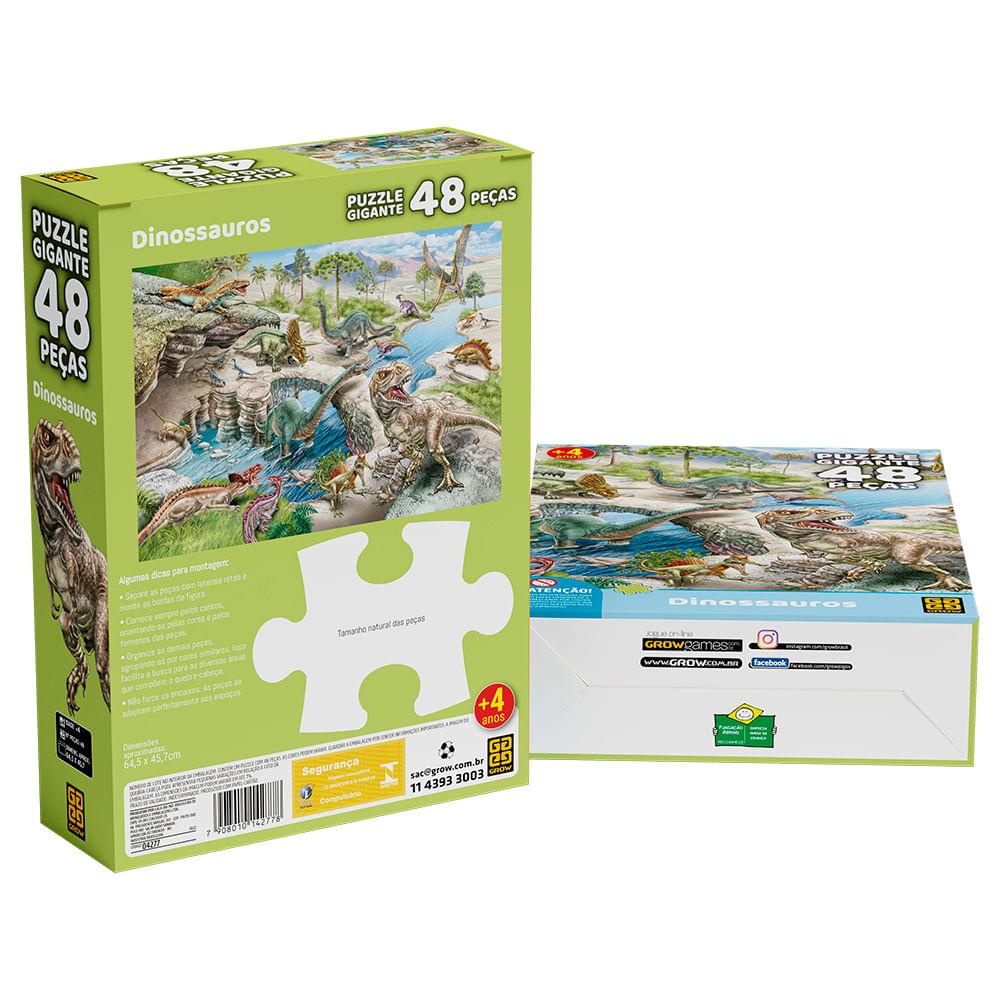 Detalhes do Puzzle Gigante 48 peças Dinossauros