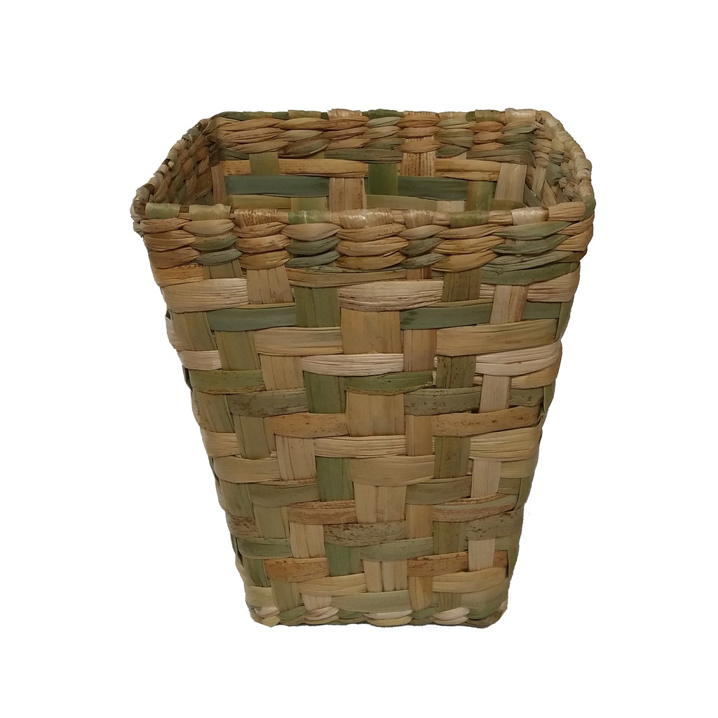 Vaso Porta Violeta Cesto Cachepô Caixa Palha da Taboa Vime Organizadora G