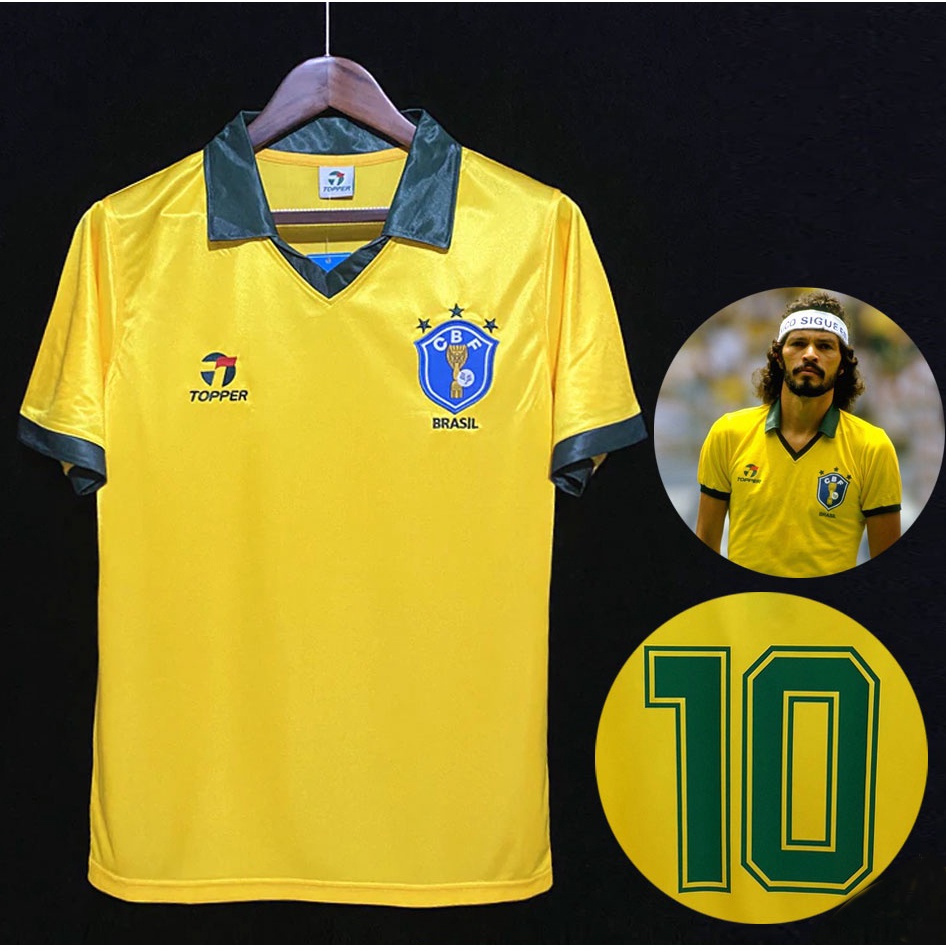 1986 Camisa De Futebol Retrô Brasil SOCRATES Careca I