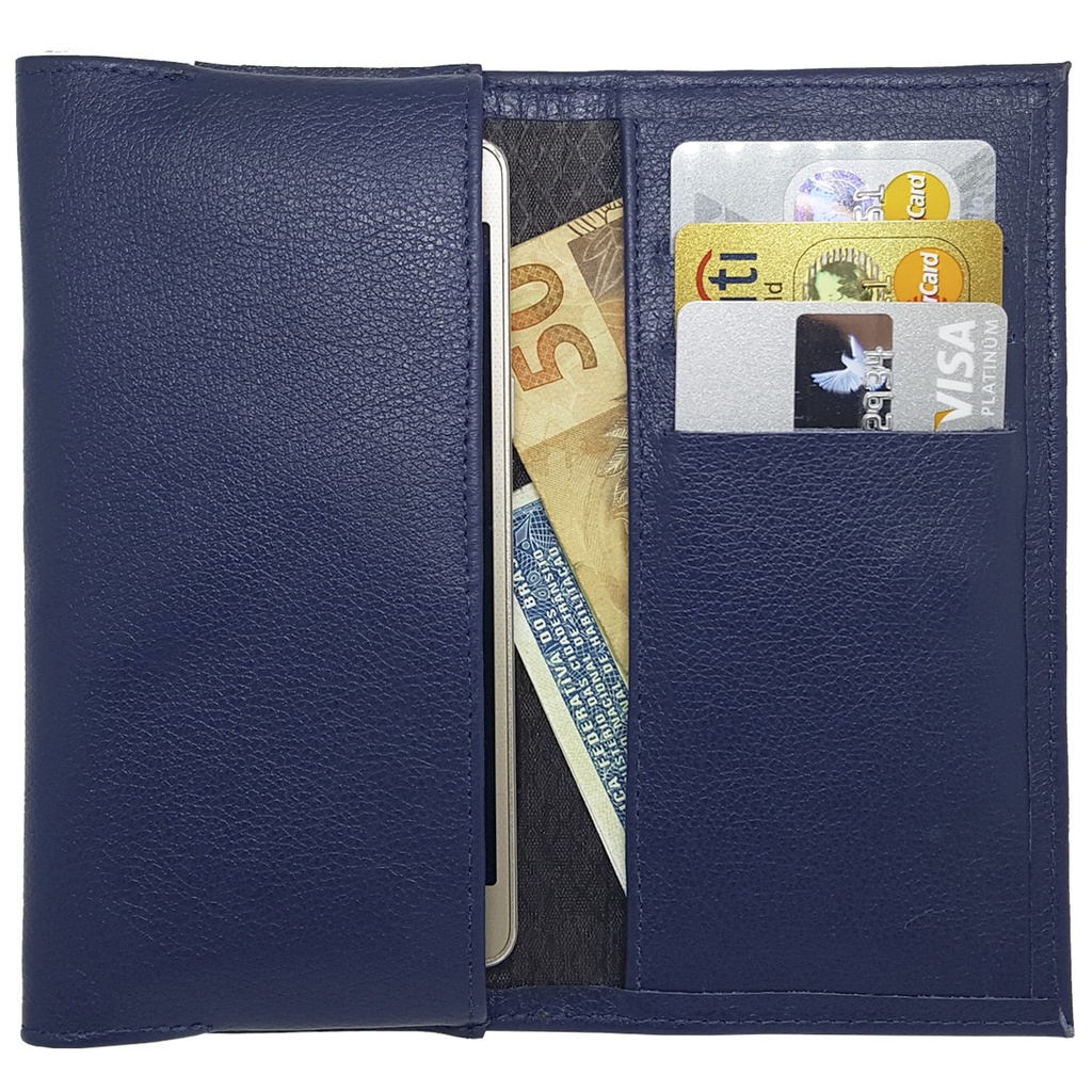 Case Capa Capinha Tipo Carteira Sob Medida para Celular Smartphone em Couro Legítimo Sarroche
