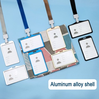 Manga De Proteção De Cartão De Identificação De Alumínio Com Cordão De Pescoço Para Capa De Crachá Estudante Protetora em Oferta na Shopee