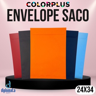 Envelopes Saco Color Plus 80g 24x34 cm (10 Unid) Envelope Colorido para Documento A4 e Ofício Identidade Visual Papelaria Personalizada Currículo Curriculum