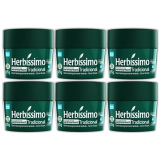Kit 06 UN - Desodorante Tradicional Herbíssimo Creme Antitranspirante 55g