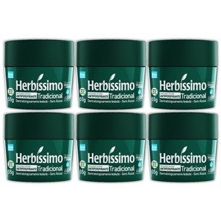 Kit 06 UN - Desodorante Tradicional Herbíssimo Creme Antitranspirante 55g