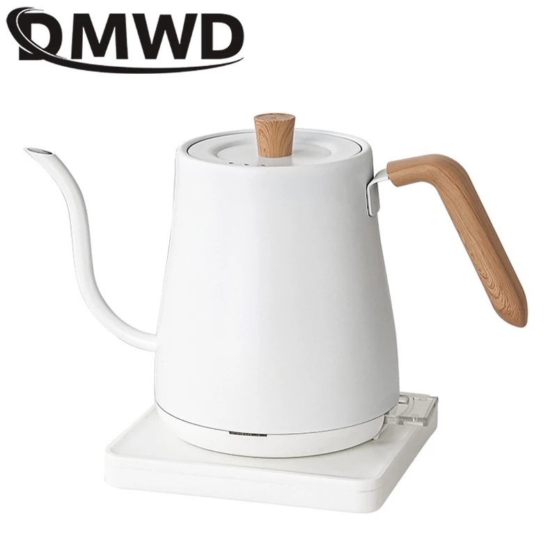 110V/220V 304 Chaleira Elétrica De Aço Inoxidável/Cafeteira Mão Gooseneck Jug Slender Mouth Pot Panela De Controle Inteligente De Temperatura De Chá 1000W 800ml