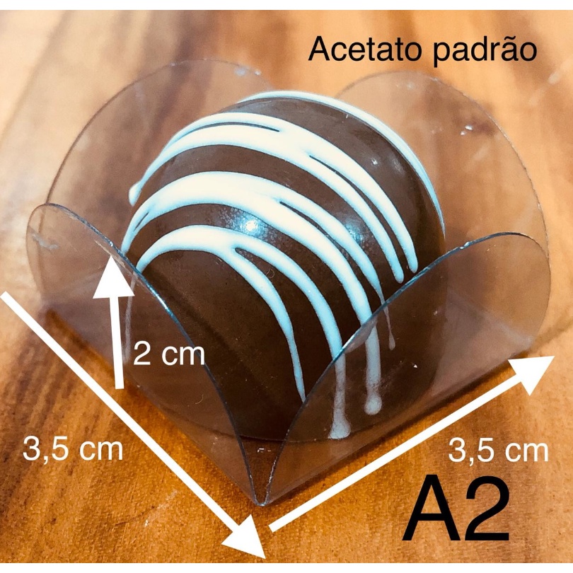 100 Forminhas Para Doces Acetato 3,5x3,5 Transparente em Oferta na Shopee