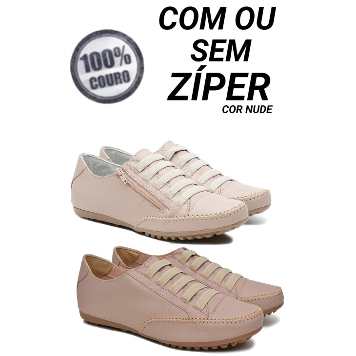 Tênis Feminino Sapatênis em Couro