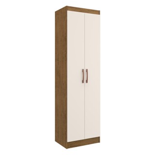 Armário 2 Portas Lavanderia Multiuso Multimóveis CR8002 Nogueira/Off White