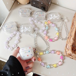 Caixa Para Lenovo LP40 LP40Pro Fancy Transparent Butterfly Love Heart Floral Bluetooth De Fone De Ouvido Com Corrente Anti-Perda Fones Sem Fio TPU Soft Capa Protetora Queda