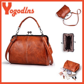 Yogodlns Vintage Clipe Feminino Couro Macio Crossbody Bolsa De Ombro Moda Cor Sólida Noite Carteira em Oferta na Shopee