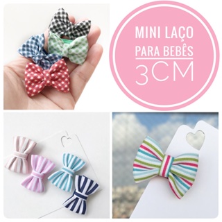Mini Laços Gravatinha 3cm Bebê Rn Infantil (presilha forrada e com borrachinha antideslizante) em Oferta na Shopee