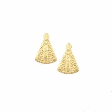 Brinco Nossa Senhora De Aparecida Folheado A Ouro 18k - 002