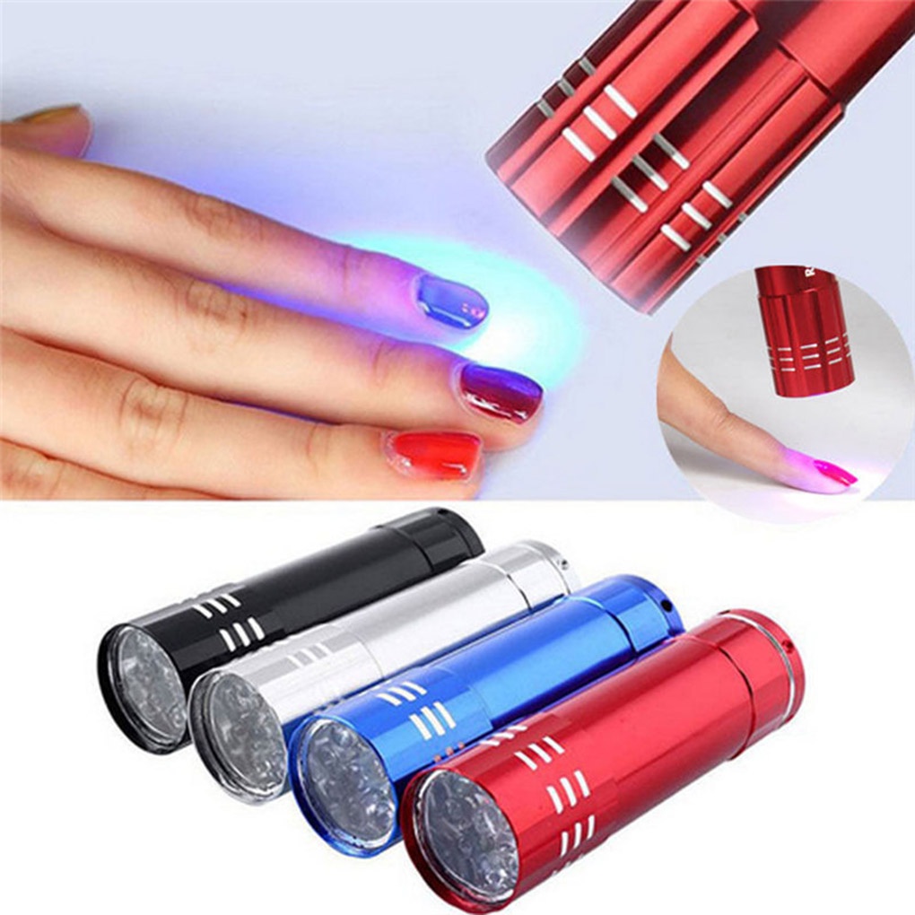 Lanterna UV Lâmpada Mini 9 LED De Cura Em Gel Secador De Unhas Detector