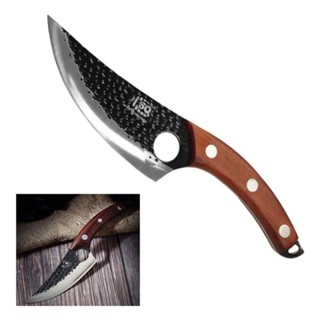 Faca Artesanal Afiada Damasco 6" 28 Cm Cabo Madeira + Bainha