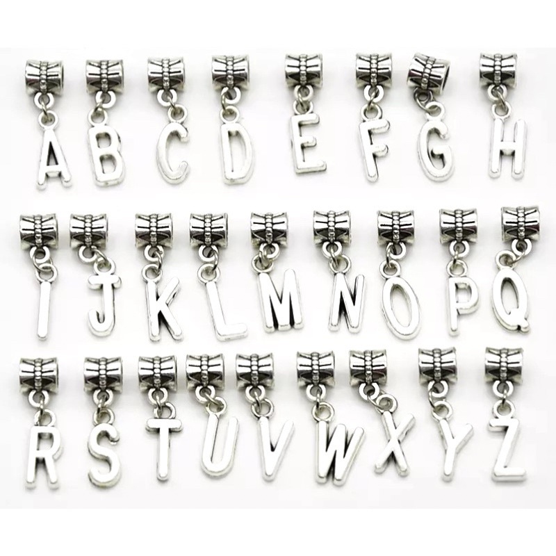 Berloque Alfabeto Letras Pingentes Para Pulseiras