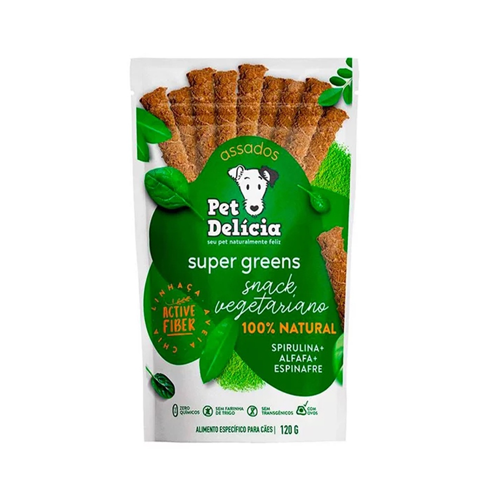 Petisco Pet Delícia Cães Super Greens Sticks - 120g em Oferta na Shopee