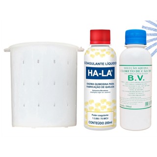 Coalho Líquido Ha-la + Cloreto De Cálcio + Forma Minas Frescal 500g Fazer Queijo Caseiro
