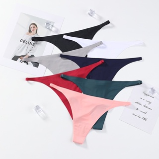 Roupa Íntima Feminina Tanga De Cintura Baixa Sem Costura Cor Sólida Algodão Respirável em Oferta na Shopee