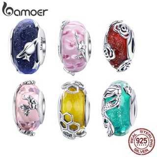 Bamoer Charmes Prata 925 Elementos Oceânicos Céu Estrelado Miçanga Para Colar Pulseira DIY