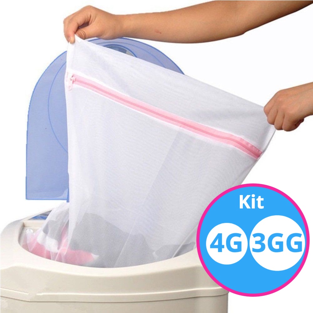 KIT com 7 Sacos Lava Fácil para Máquina de Lavar Roupas - 4G 3GG