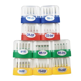 5Pcs/Caixa Broca Dentária De Diamante Para Ferramentas Dentárias De Alta Velocidade Perfuratrizes De Polimento BR SF WR TF TR CD CR EX FO