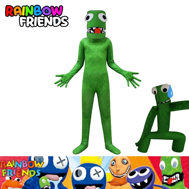2022 Roblox Rainbow Friends Green Cosplay Costume Kids Halloween Fancy
