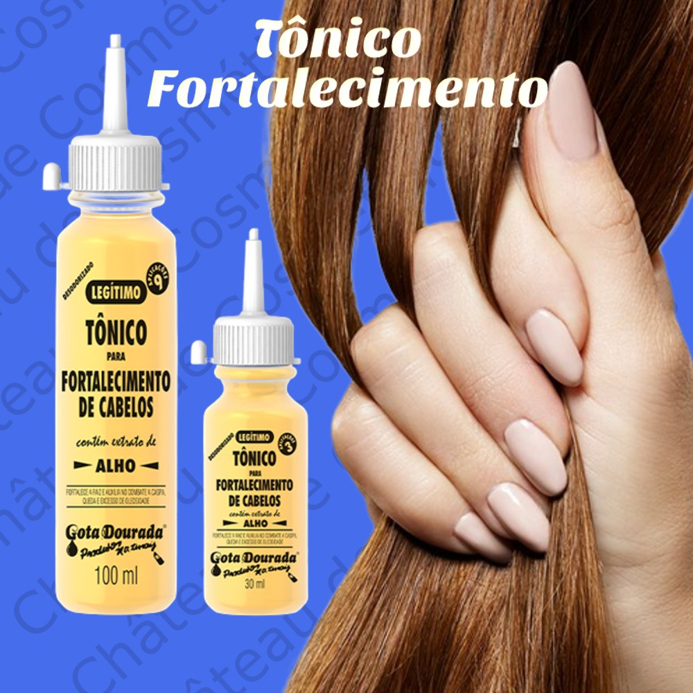 Tonico de Alho para Fortalecimento de Cabelos Gota Dourada 100ml ou 30ml