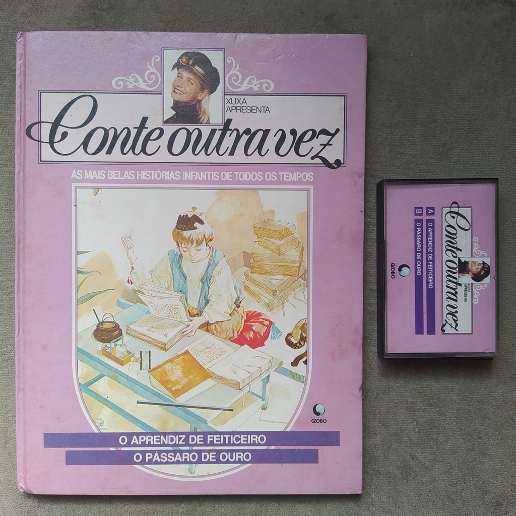 Livro + Fita k7 Xuxa O Aprendiz de Feiticeiro Globo cassete