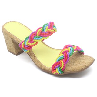 Sandalia Salto Alto Feminino bico Quadrado Moda fashion