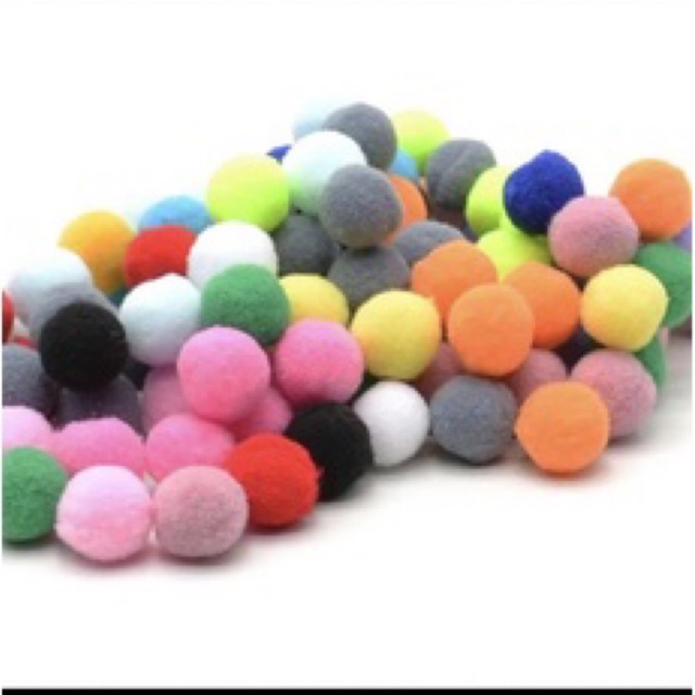 Pompom Colorido - 14mm - Pacote com 100 Unidades