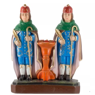 Imagem São Cosme e Damião 10 cm Gesso Escultura Católica em Oferta na Shopee