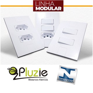 Tomada Interruptor Pluzie Modular Branca Linha Completa